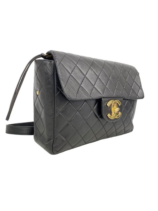Chanel Backpack Quilted Jumbo CC Logo Lambskin Black Gold main image 10